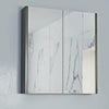 600mm Bathroom Mirror Cabinet 2 Door Storage Cupboard Wall Mounted Charcoal Grey