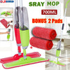 700ml Floor Mop With Spray Plus 2 Reusable Microfibre Pads Cleaner Water Kitchen