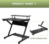 Small Computer Desk PC Laptop Table w/ 2 Shelves Home Office Study Workstation