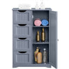 Bathroom Cabinet Storage 4 Drawer 1 Door Free Standing Cupboard Unit Grey