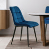 2pcs Dining Chairs Set Velvet Cushion Soft Padded Metal Legs Restaurant Chair