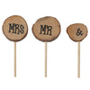 Wedding Cake Topper Personalised Mr & Mrs Table Decoration Favour Rustic Wood 3p