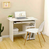 White Compact Computer Desk PC Laptop Table Keyboard Tray Storage Book Shelves