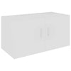 WALL MOUNTED CABINET FLOATING WALL SHELF STORAGE UNIT CUPBOARD 2 DOORS WHITE UK