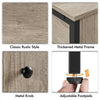 Bedside Table with 1 Drawer Nightstand Metal-Framed Rustic End Side Table,Gray
