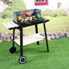 Black Barbecue Steel Charcoal Grill Rectangular BBQ Outdoor Patio Garden Wheels