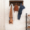 Wall-Mounted Coat Rack Shelf Wooden Hook Rack Entry Display Shelf with 5 Hooks