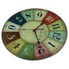 Chic Wooden Large Retro Paris Multicoloured Vintage Style Giant Wall Clock 30CM