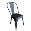 Set 2 Tolix Style Metal Dining Chairs Black/Grey Industrial Home Garden Chairs
