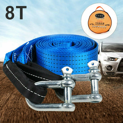 Heavy duty Car Tow Rope Pair of Gloves 5 Ton Load 5m 2 yr warranty in carry bag