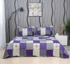 3PCs Patchwork Quilted Bedspread Printed Bed Throw Comforter with Pillow Shams