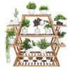 Multi-layer Flower PotsShelf Wooden Storage Unit Plant Display Stand Hexagonal