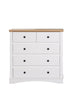Carden Bedroom Chest of Drawers 5 Drawer Storage Cabinet White & Oak Furniture