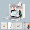 Wall Mounted Computer Desk Folding Laptop Table Cabinet Shelf Home Office White
