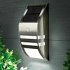 2 x Outdoor Garden PIR Motion Sensor Solar LED Security Flood Wall Light Silver
