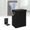 LARGE LAUNDRY BASKETS WASHING CLOTHES STORAGE FOLDING BASKET BIN WITH LID BLACK