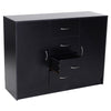Drawer Cabinet Storage Standing Cupboard Unit Chest Organizer Doors Black