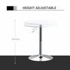 Adjustable Height Round Bar Table w/ Swivel Top Metal Frame White