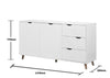 Pulford Scandi Sideboard Buffet 2 Doors 3 Drawers Storage Cabinet Cupboard White