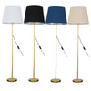 MiniSun Floor Lamp - Modern Gold Stem Living Room Light XL Shade LED Bulb A+