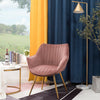 2Pcs Blush Pink Velvet Dining Chairs Accent Upholstered Kitchen Seat Metal Legs