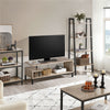 Industrial TV Table Wood TV Stand Console Cabinets with Shelves for Living Room