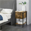 Bedside Table with 2 Drawers and 1 Open Shelf , Storage End Table for Bedroom