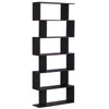 6 Shelf Wooden S-Shaped Z-Shelf Style Bookcase Storage Cabinet Bookshelf Home