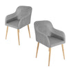 Set of 2 Fabric Armchairs Dining Chairs Metal Legs Sturdy Frame Home Cafe Shop