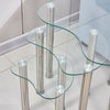 Clear Modern Glass Nest of 3 Tables Side End Corner Sofa Table Set Cara Coffee