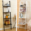4 Tier Ladder Shelf Bookshelf Wooden Wall Mounted Storage Rack Shelving Unit
