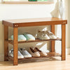 3Tier Natural Wooden Shoe Rack Bench Organiser Stand Storage Shelf Seat Entryway