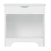 White Bedside Table Toy Box Wooden End Table Storage Cabinet Nightstand w/ Shelf