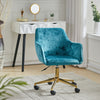 Velvet Office Chair Swivel Computer Desk Armchair Adjustable Padded Seat Home UK