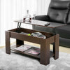 Hydraulic Lift Up Coffee Tea Table End Table with Living Room 100cm Wodden