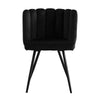 Modern Home Dining Chairs Soft Velvet Petal Backrest Dresser Chair Grey / Pink