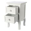 1 Pair White Bedside Tables Unit Nightstand Cabinet with Drawers Bedroom Storage