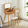 Wooden Makeup Dressing Table Jewelry Desk Flip-up Mirror Storage w/Drawer ,Stool