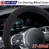 Black 38cm Universal Car Steering Wheel Cover PU Leather Anti-Slip Sport Style