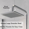 Bathroom Thermostatic Mixer Shower Set Square Chrome Twin Head Exposed Valve