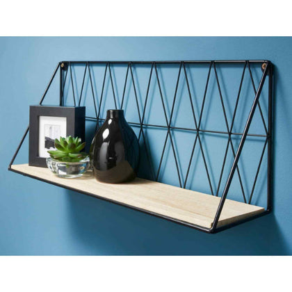 48cm Shelf Metal Wire Wall Floating Shelves Storage Decoration Fully Assembled