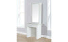 White Dressing Makeup Table Sliding Mirror Drawer Shelves Bedroom Furniture Unit