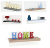 WOODEN WOOD FLOATING SHELF WALL STORAGE SHELVES UNIT HOME DISPLAY DECORATION KIT