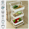 3 Tier Slim Kitchen Storage Trolley Cart Rack Tray Shelf Rolling Wheel W/ Handle