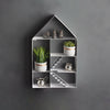 White Metal House Shaped Wall Shelf Large Hanging Storage Unit Doll's Home Stair