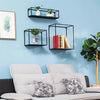 Set Of 3 Metal Floating Cube Shelves Wall Hanging Storage Display Deco Shelving