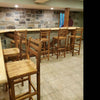 Set of 2 Breakfast Bar Stools Vintage Solid Acacia Wood High Counter Chairs