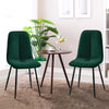 2 Pcs Modern Blue Green Velvet Dining Chairs Dininig Room Home Kitchen Furniture
