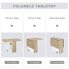 Folding Mobile Drop Leaf Dining Table Set w/4 Stools Dining Kitchen Wooden&White