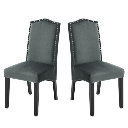 2X Velvet Dining Chair High Back Studded Knocker Chairs Home Restaurants Cafe